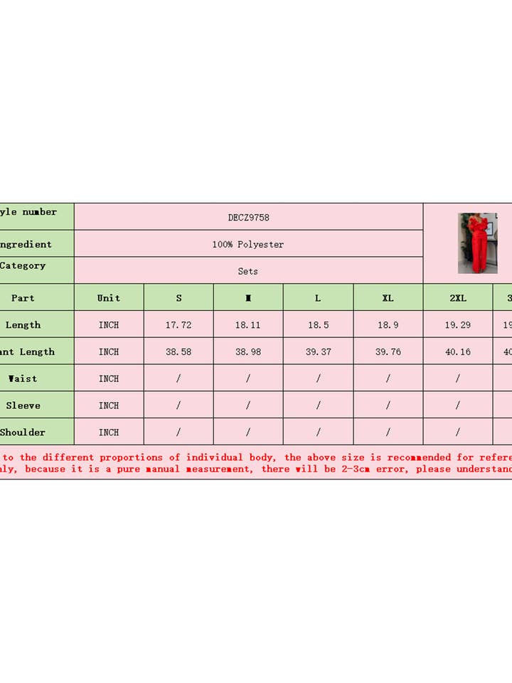 Aria Romance - Wholesale Top & Pant Set (NOT Loungewear) - Women's - V-Neck Ruffle Halter Jumpsuit5