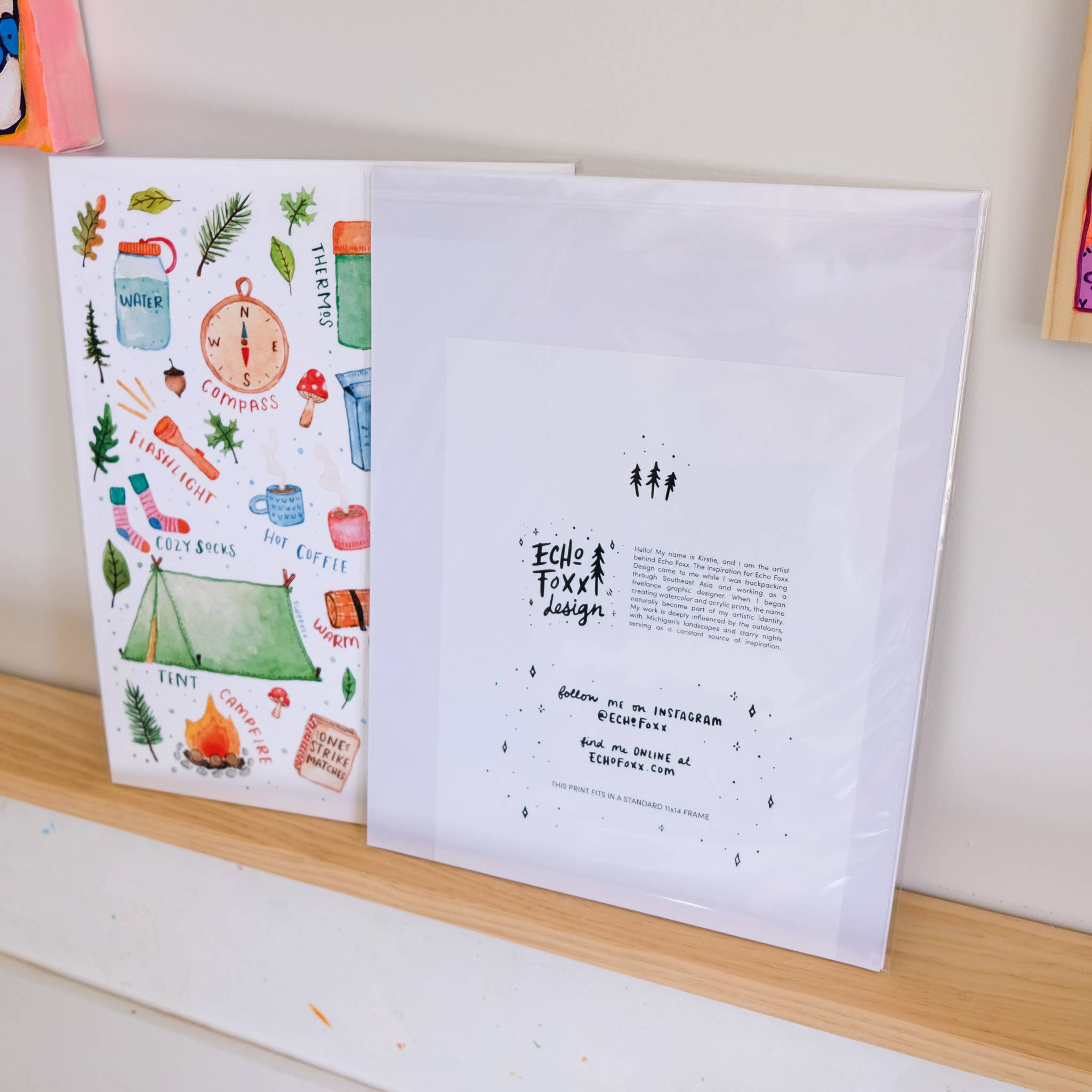 Echo Foxx - Wholesale Art Print - Camping Essentials Watercolor Art Print4