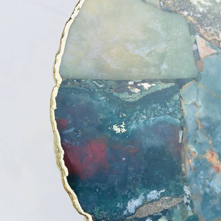 The Tangerine Store - Wholesale Coffee Table - Green Agate Organic Edge Side/Coffee Table1