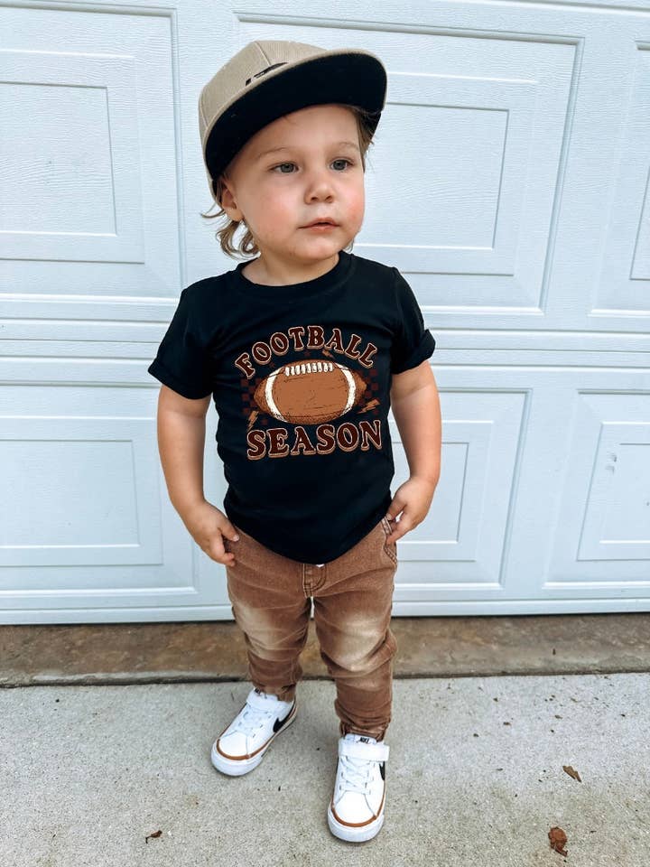 Football Season | Black Tee for wholesale by Tiny Trends Co