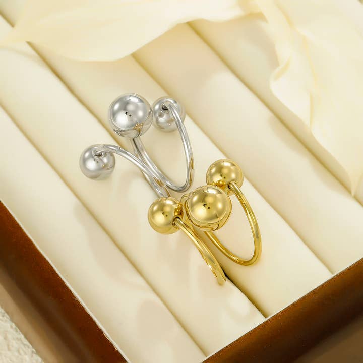 Kapyco - Vendita all'ingrosso Anelli cocktail/statement - Anello sfera in acciaio inossidabile - BG3102292