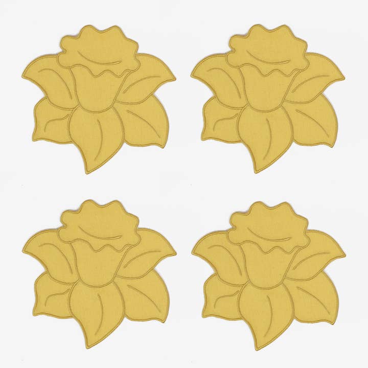 House of Gleason – wholesale Dinner & cloth napkin – Daffodil Cocktail Napkins - Set of 4