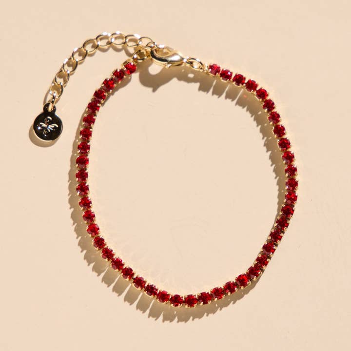Bracciale Tennis Rosso per la vendita all'ingrosso da parte di Nickel and Suede