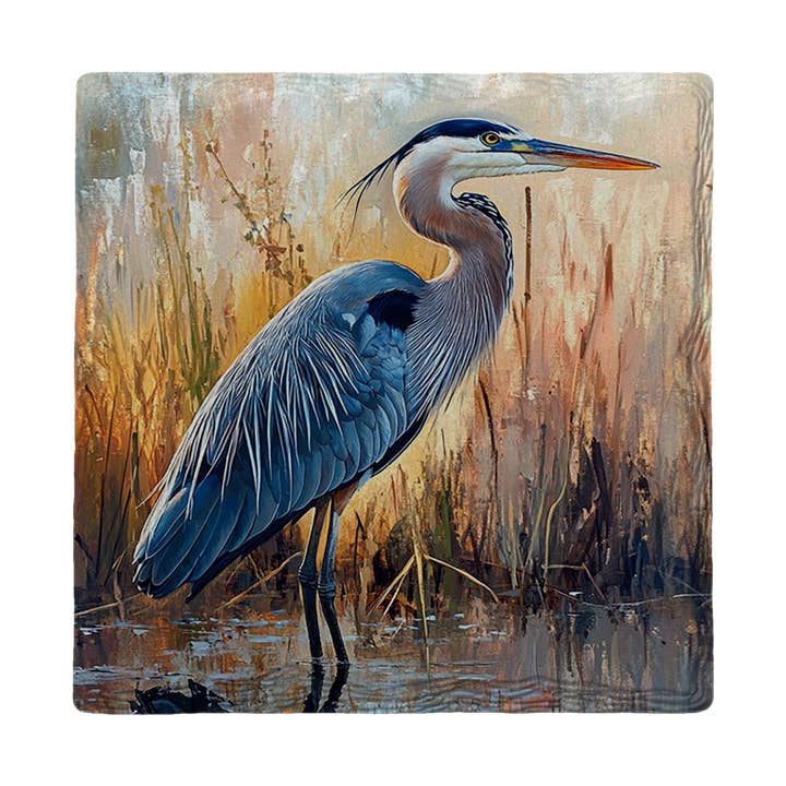 Classy Heron | Ceramic Drink Coaster for wholesale by Mill Wood Art