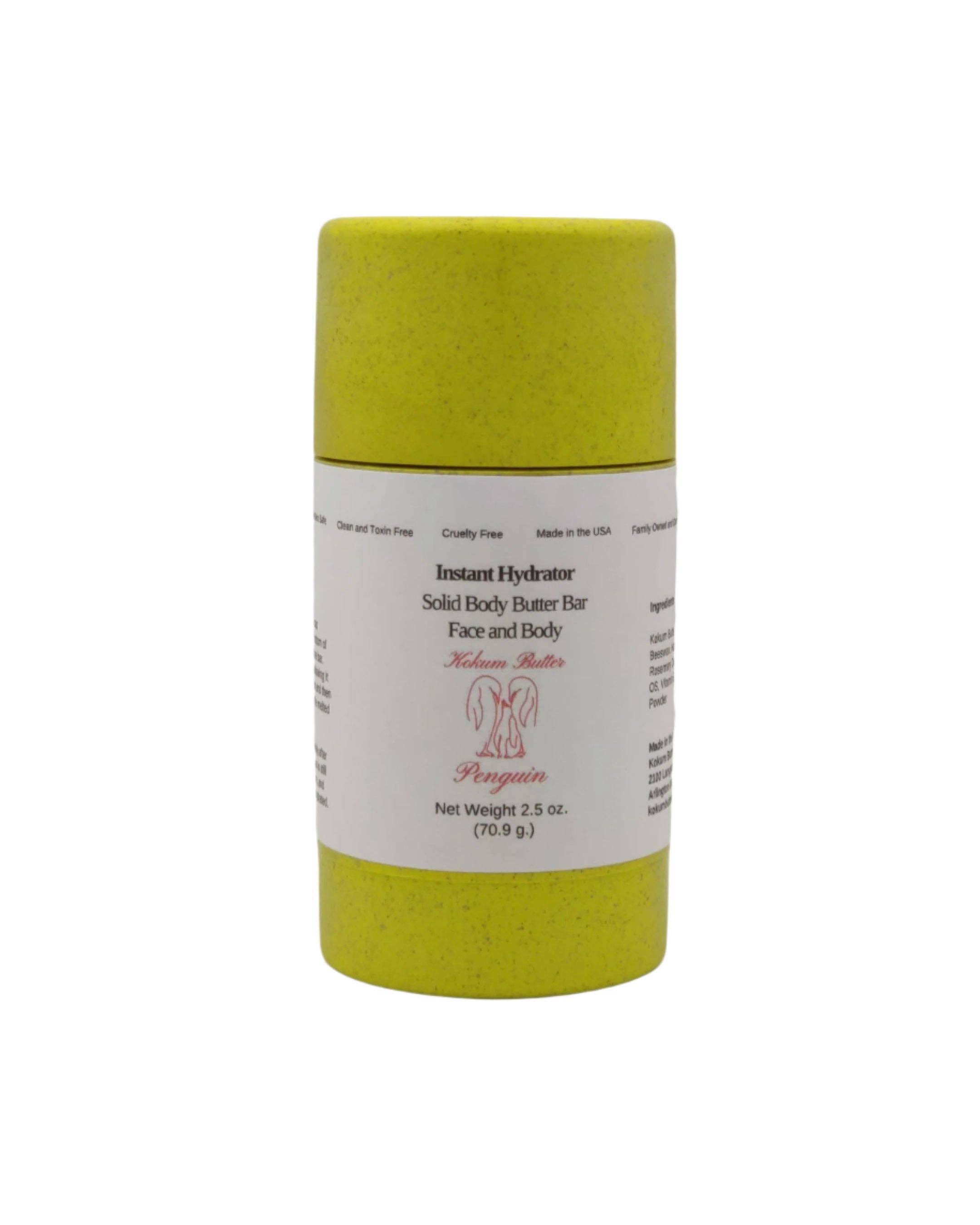 Kokum Butter Penguin - Wholesale Solid Lotion - Instant Hydrator (Lotion Bar) Wheat Straw Twistup Tube