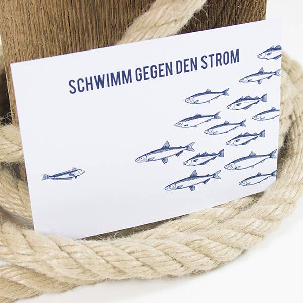 Postcard Against the Current for wholesale by Bow & Hummingbird