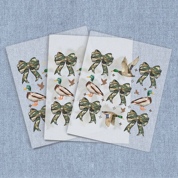 Arcs Camouflage et Canards, Transferts Thermiques DTF pour la vente par Iron It