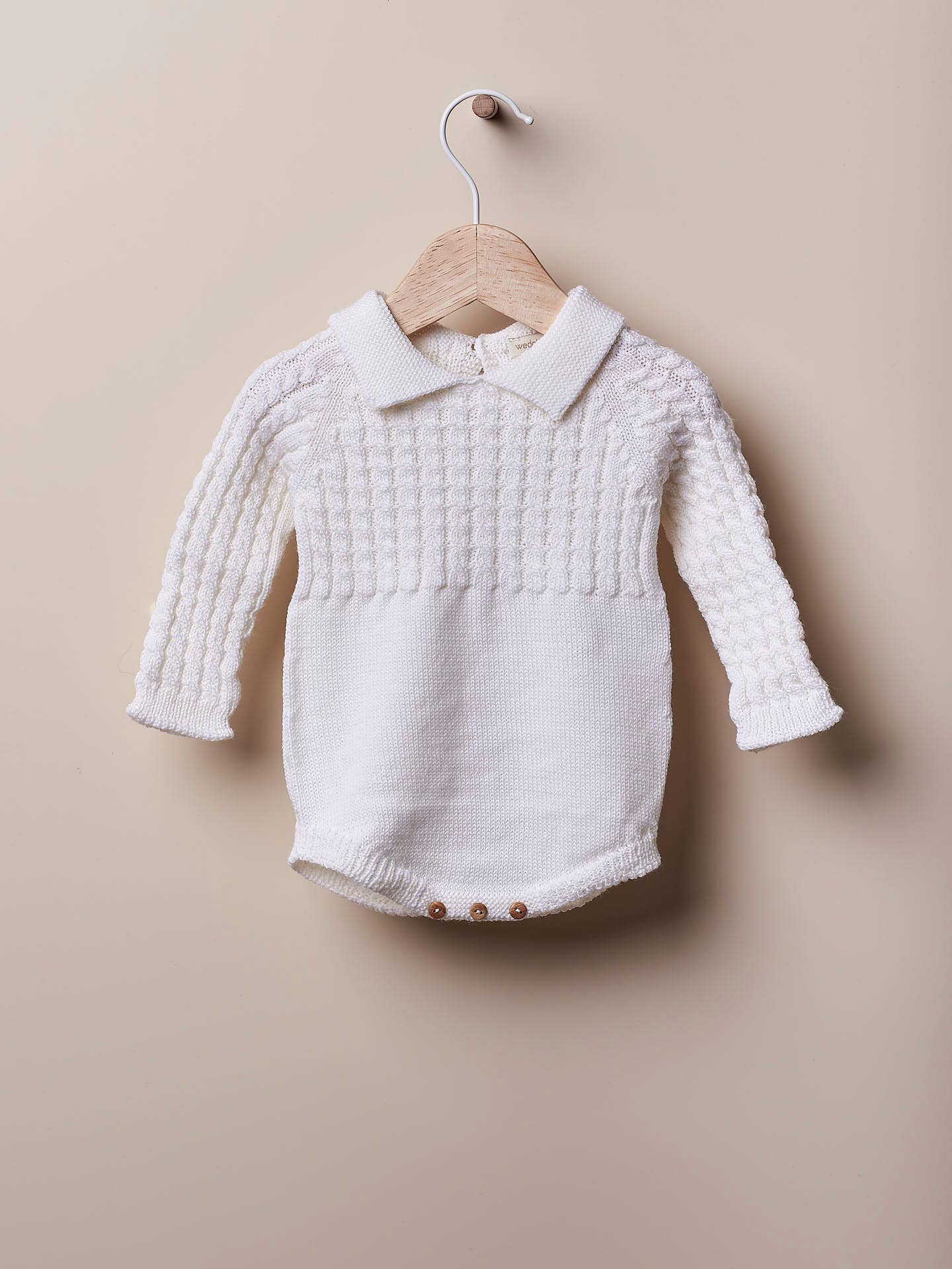 Wedoble: sustainable children's fashion - Wholesale Overalls - Baby - Cable shortie knitted in wool | THIS IS WINTER LOVE2