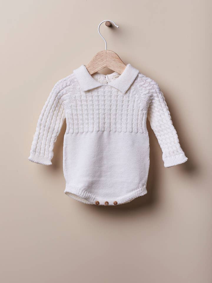 Wedoble: sustainable children's fashion - Wholesale Overalls - Baby - Cable shortie knitted in wool | THIS IS WINTER LOVE2