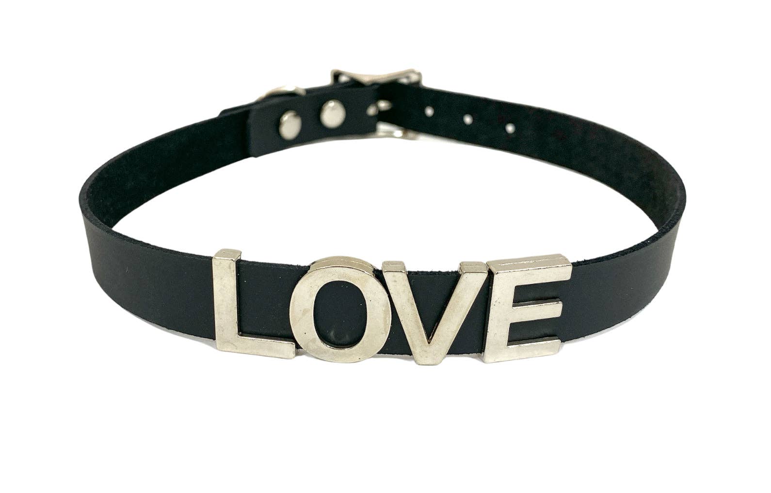 Funk Plus - Wholesale Choker/Collar - FC291 GENUINE LEATHER STAINLESS STEEL LETTER NAME FETISH  CHOKER28