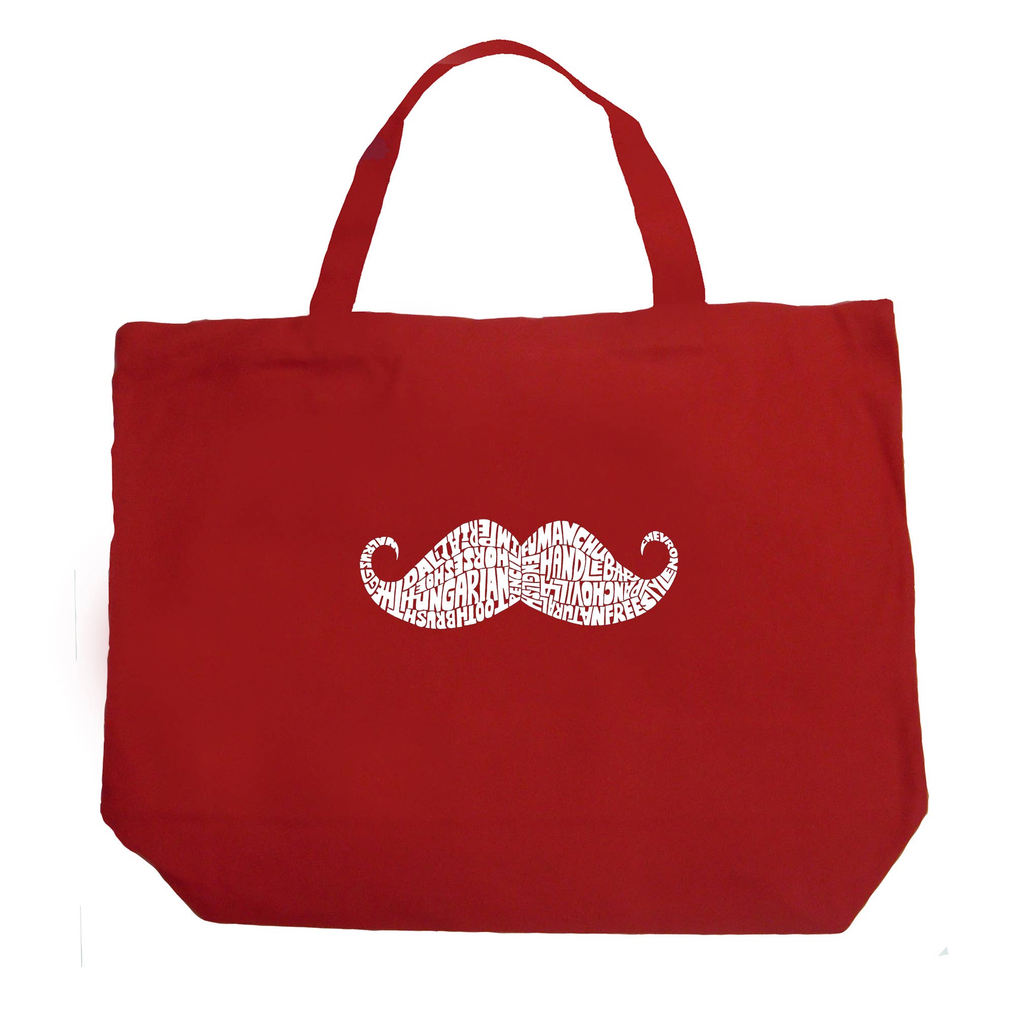 LA Pop Art - Wholesale Tote Bag - Women's - LA Pop Art Word Art Tote Bag - WAYS TO STYLE A MOUSTACHE3