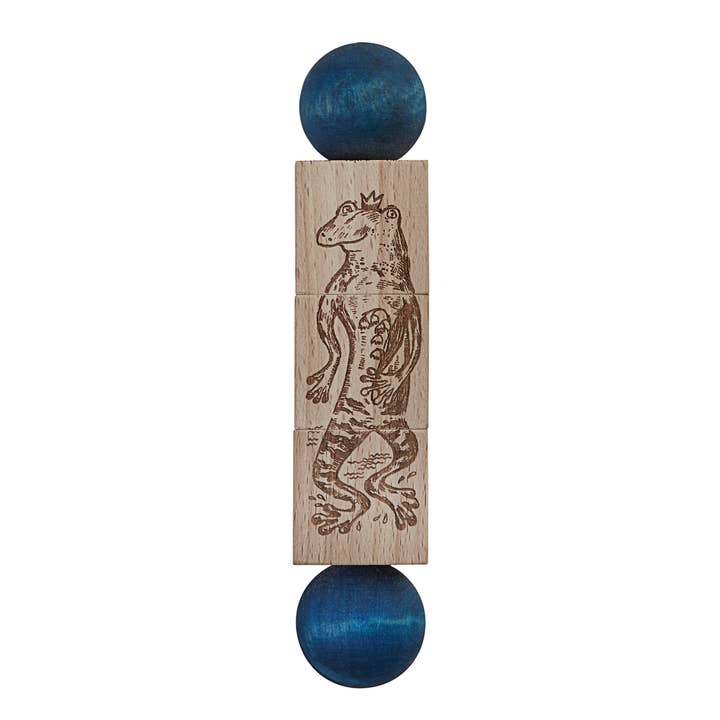 Wooden Story - Wholesale Houten speelgoed - Kinderen - Draai de blokken - Geheime Tuin - blauw