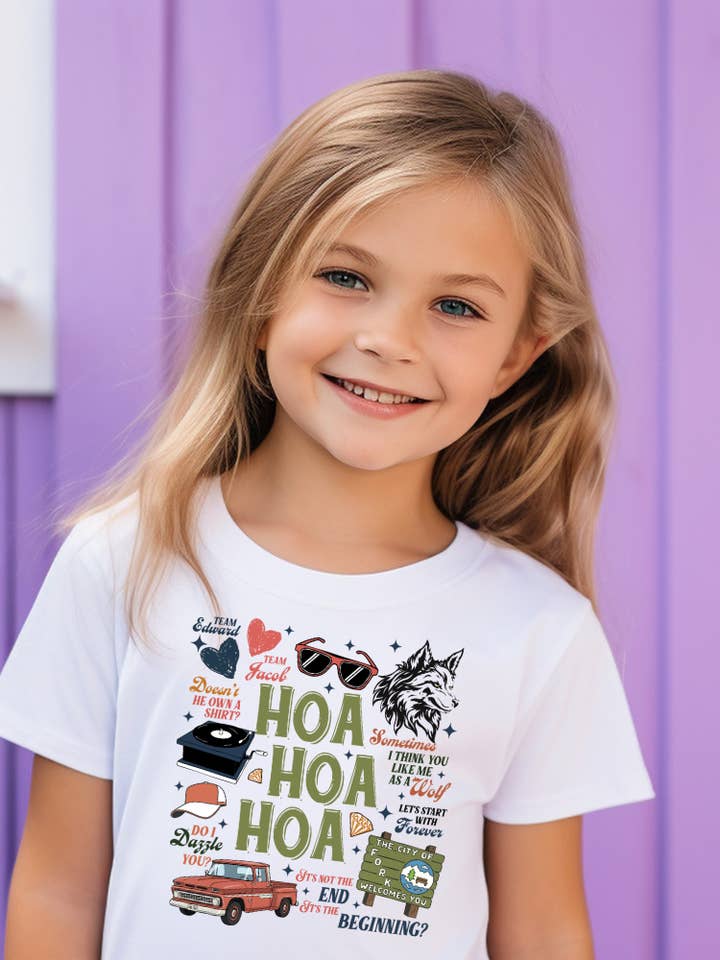 Hoa Hoa Hoa Twilight Spooky Toddler Graphic Tee for wholesale by Uncommon Label