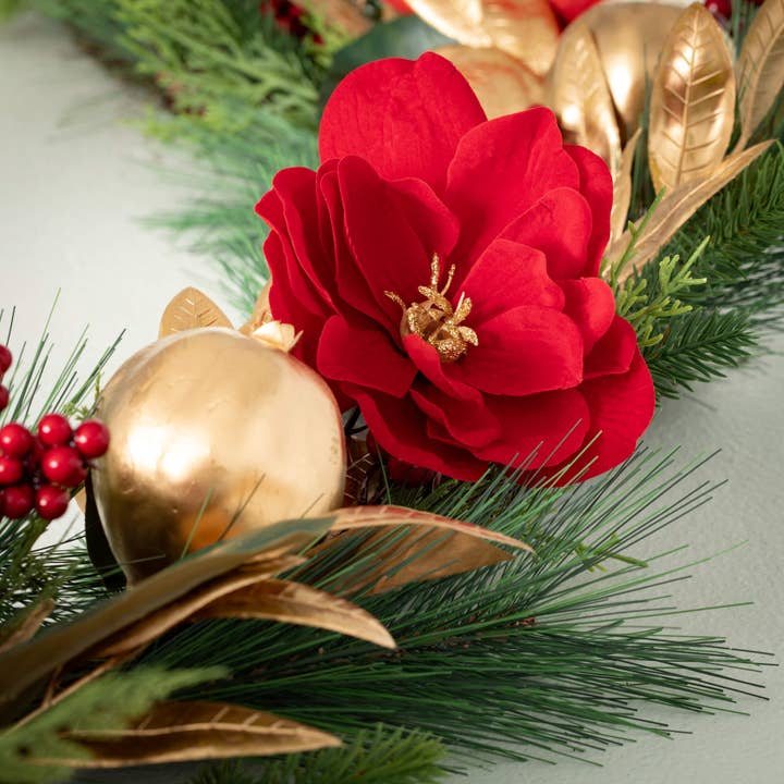 Sullivans Home Decor - Wholesale Bunting/Garland - MAGNOLIA POMEGRANATE GARLAND