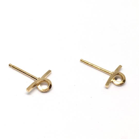 NVMBR DCMBR - Wholesale Stud/Post Earrings - Mini Curly Q Stud1