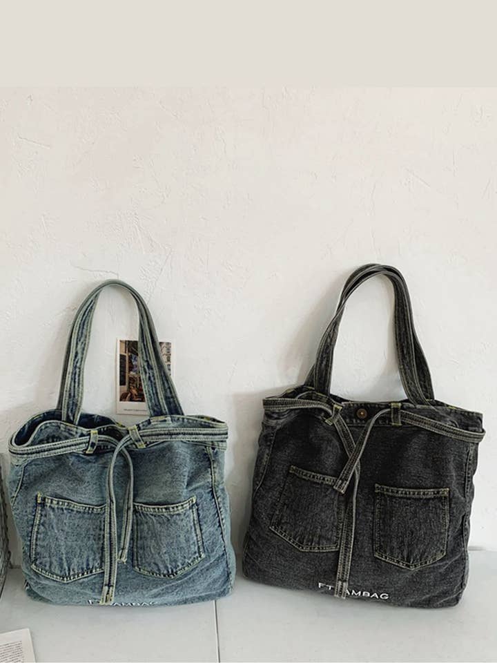 Vintage vasket skuldertaske i stor størrelse DPB0320 for engroshandel hos Dipped Shop