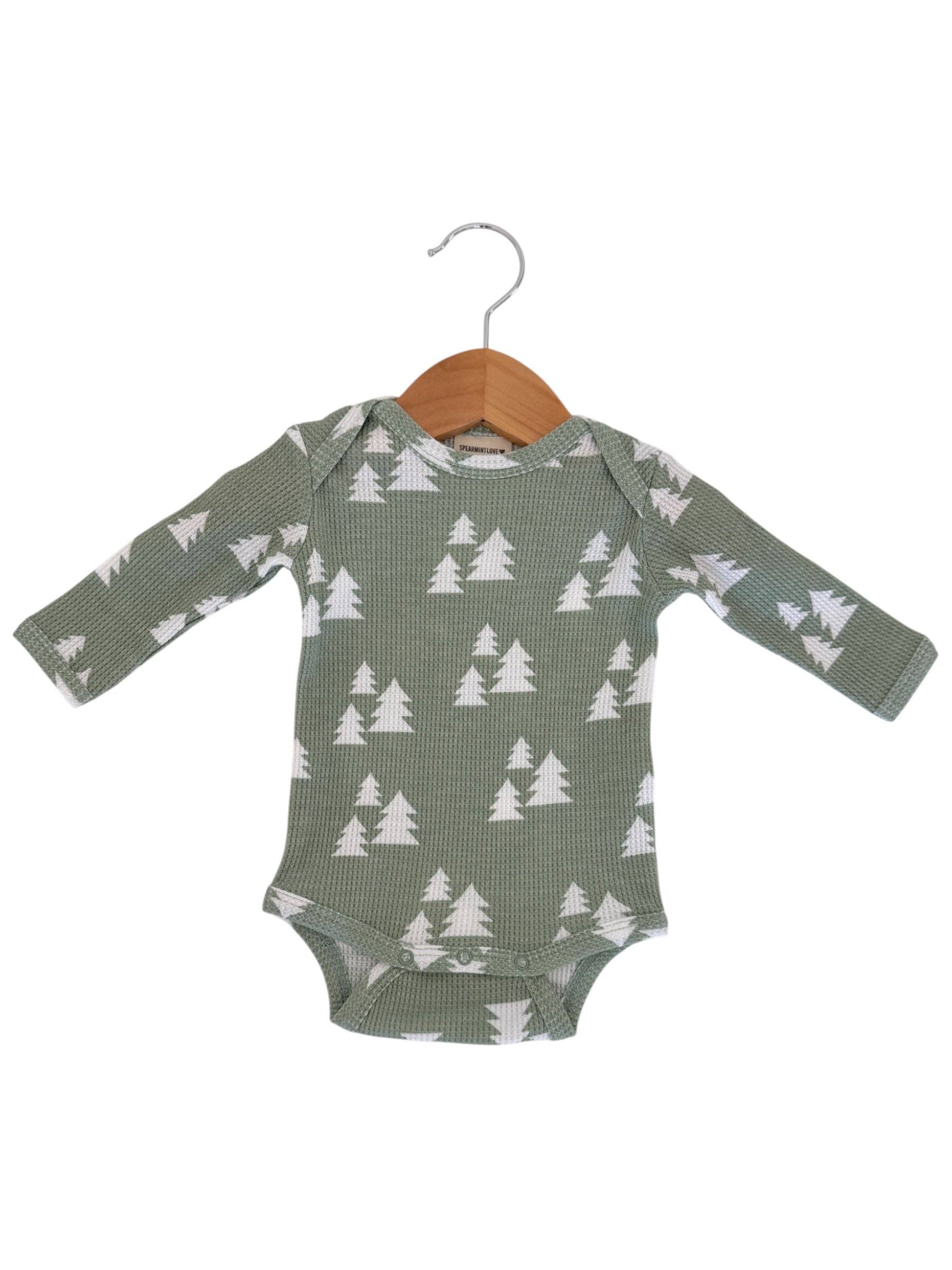 SpearmintLOVE - Wholesale Rompertje - Baby - Biologisch Wafel Longsleeve Romper, Alpenbomen0