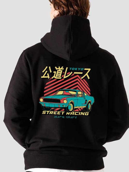 Street Racing Front and Back Hoodie for wholesale by DOTCOM