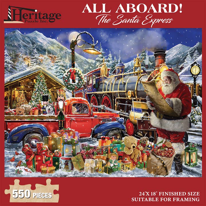 Heritage Puzzle - Wholesale Puzzle - Adult - All Aboard! The Santa Express 550 piece Christmas Puzzle1