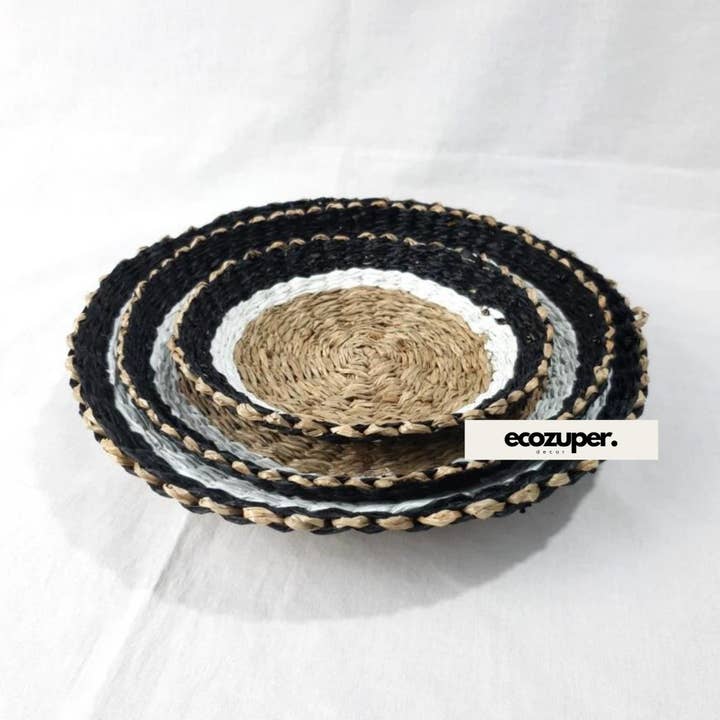 Plato de hierba marina en negro para venta al por mayor de Ecozuper