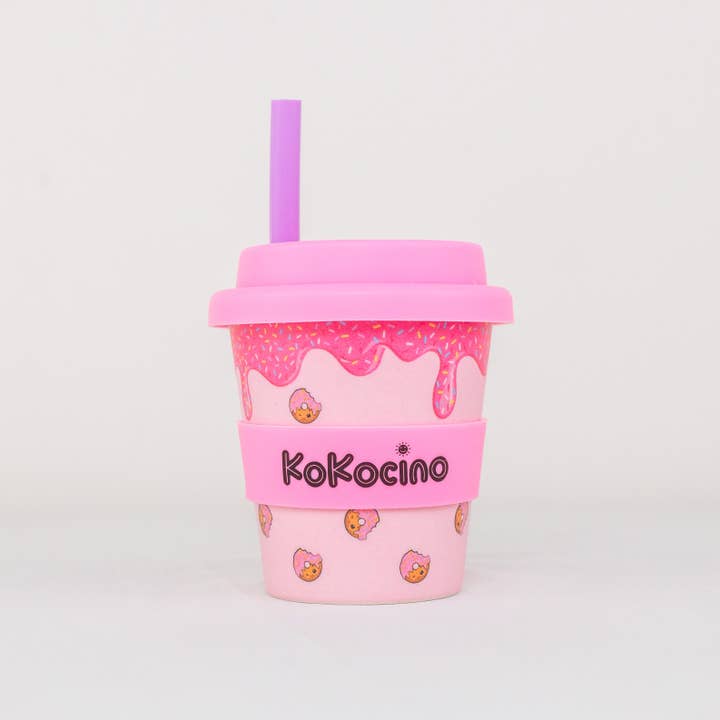 KoKocino - Wholesale Drinking Glass/Cup - Kids & Baby - Doughnut Sprinkles Babyccino cup + Straw & Pop-it toy 120ml