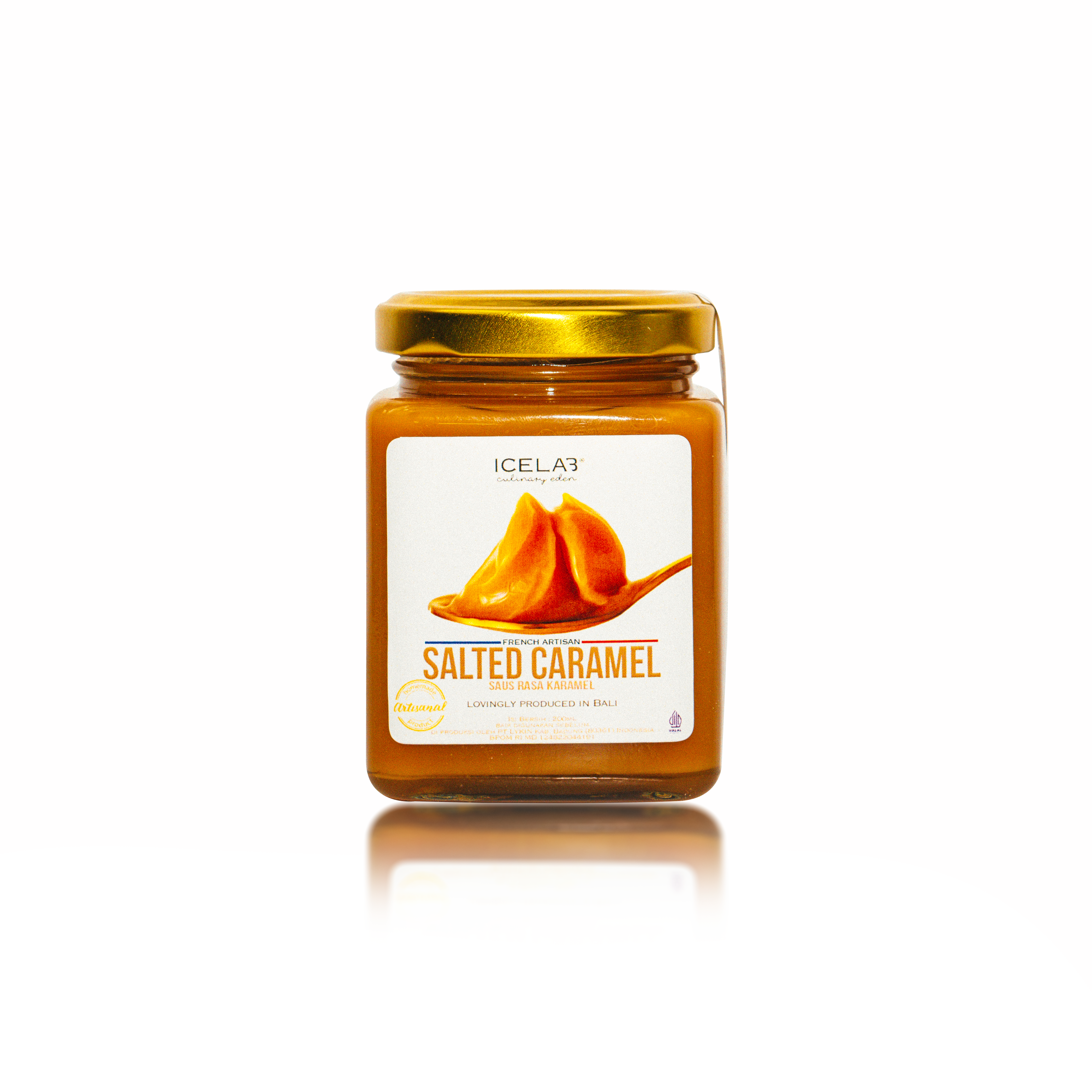 Icelab - Vente Confiture/gelée - Tartinade au caramel salé - Sauce naturelle et crémeuse0