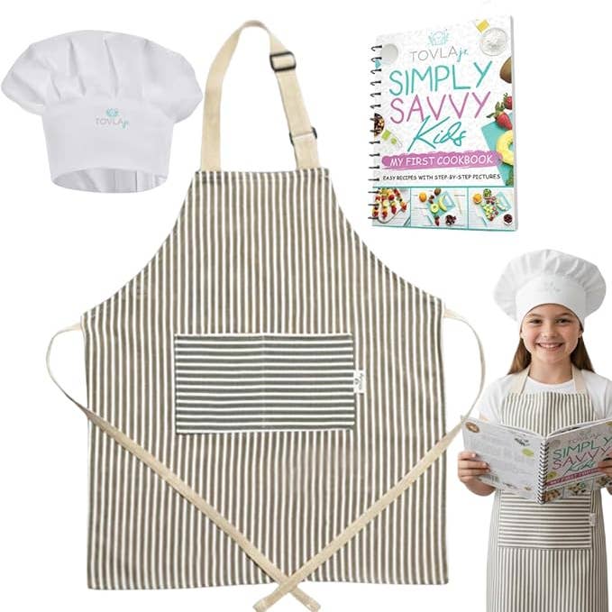 Kids Apron, Hat and Visual Cookbook Gift Set for wholesale by Tovla Jr