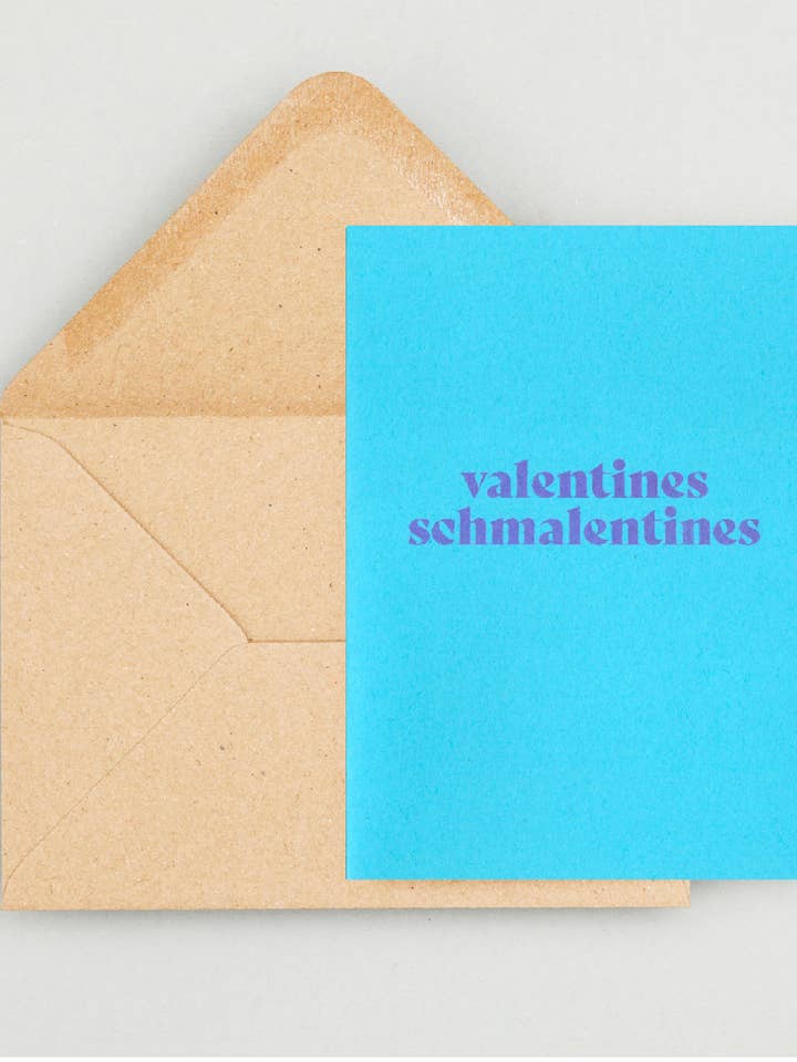 Ensemble de cartes et enveloppes de schmalentines imprimées Riso pour la vente par Laladon Studio