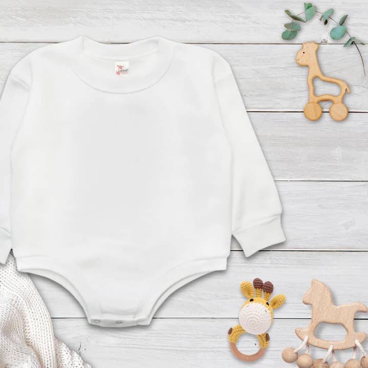 Laughing Giraffe - Wholesale Bodysuit (Non-Footed) - Baby - Baby Long Sleeve Bubble Romper Sublimation Trendy Blanks1