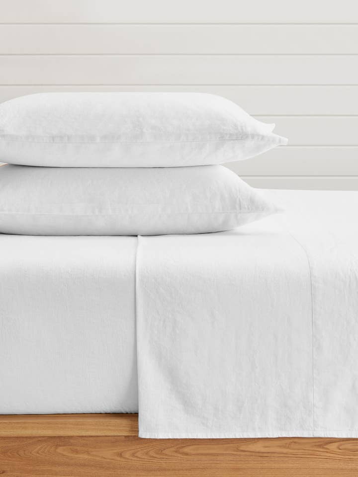 Washed Linen Sheet Set and other Purchase Wholesale flat white. Free Returns & Net 60 Terms on Faire trending on Faire.