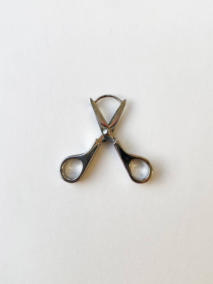 Mini Scissor Earrings in Silver for wholesale by Coco Clem