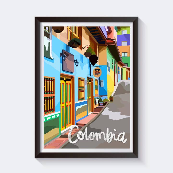 Colombia, Sydamerika Travel Artwork Print - 6 Størrelser for engroshandel hos 2 Sisters