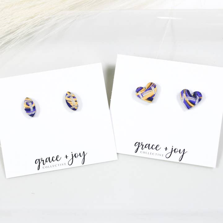Grace + Joy Collective - Wholesale Stud/Post Earrings - Minnesota Vikings Earring, Acrylic Earrings0