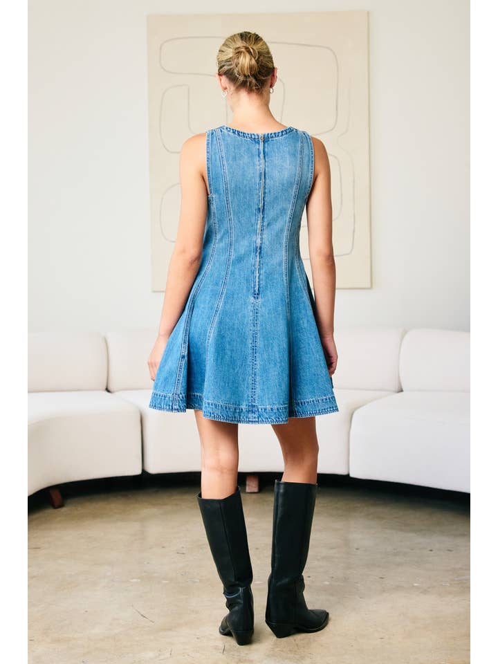 Denim Circle Mini Dress - RD1197 for wholesale on Faire3