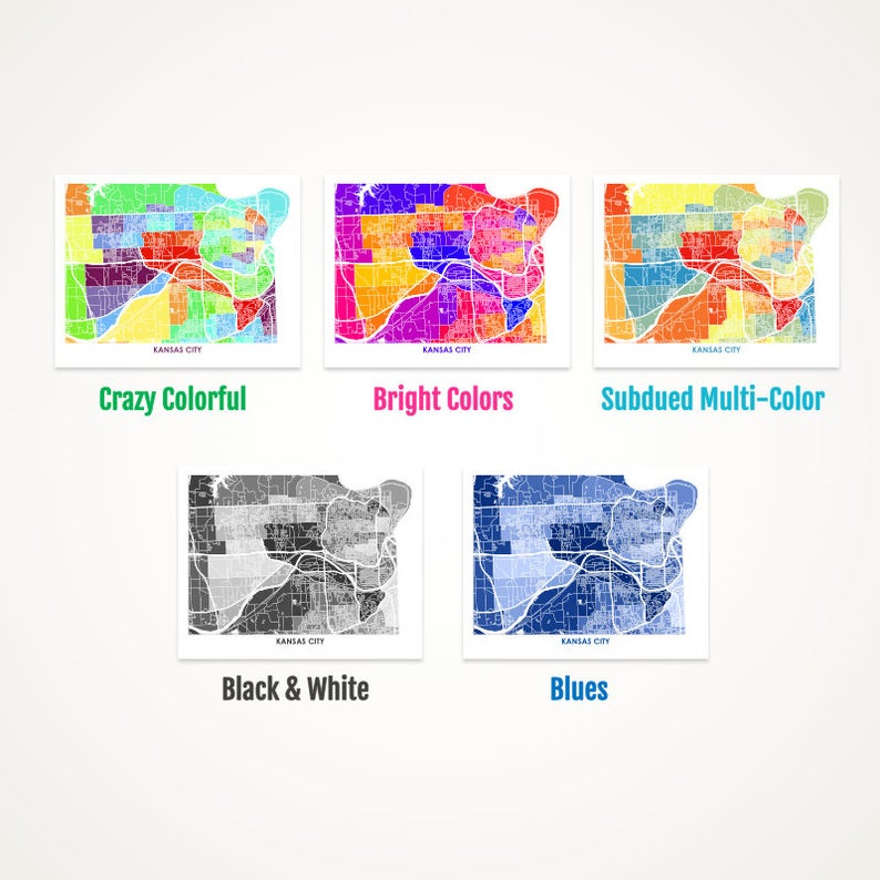 Juanita's Adventures - Wholesale Art Print - Juanitas Kansas City Kansas Map Print1