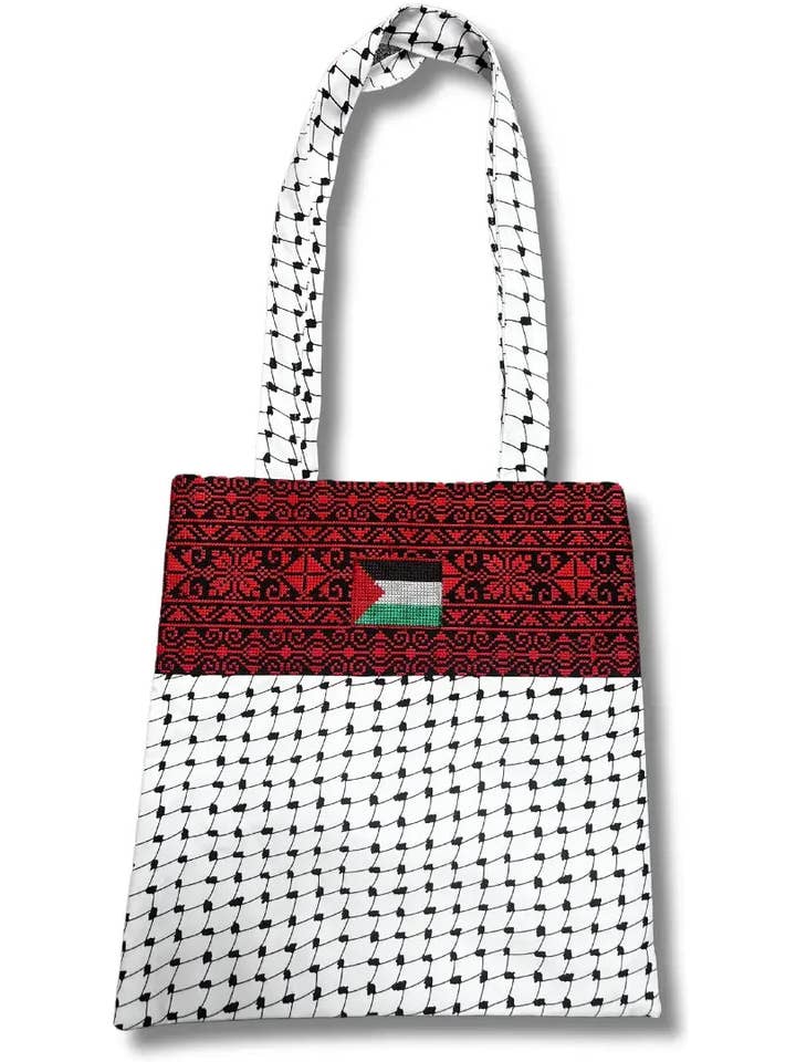 Tote Bags with Tatreez and Kuffiyeh Embroidery: Spacious and Handmade for wholesale by Palestinian Elegance