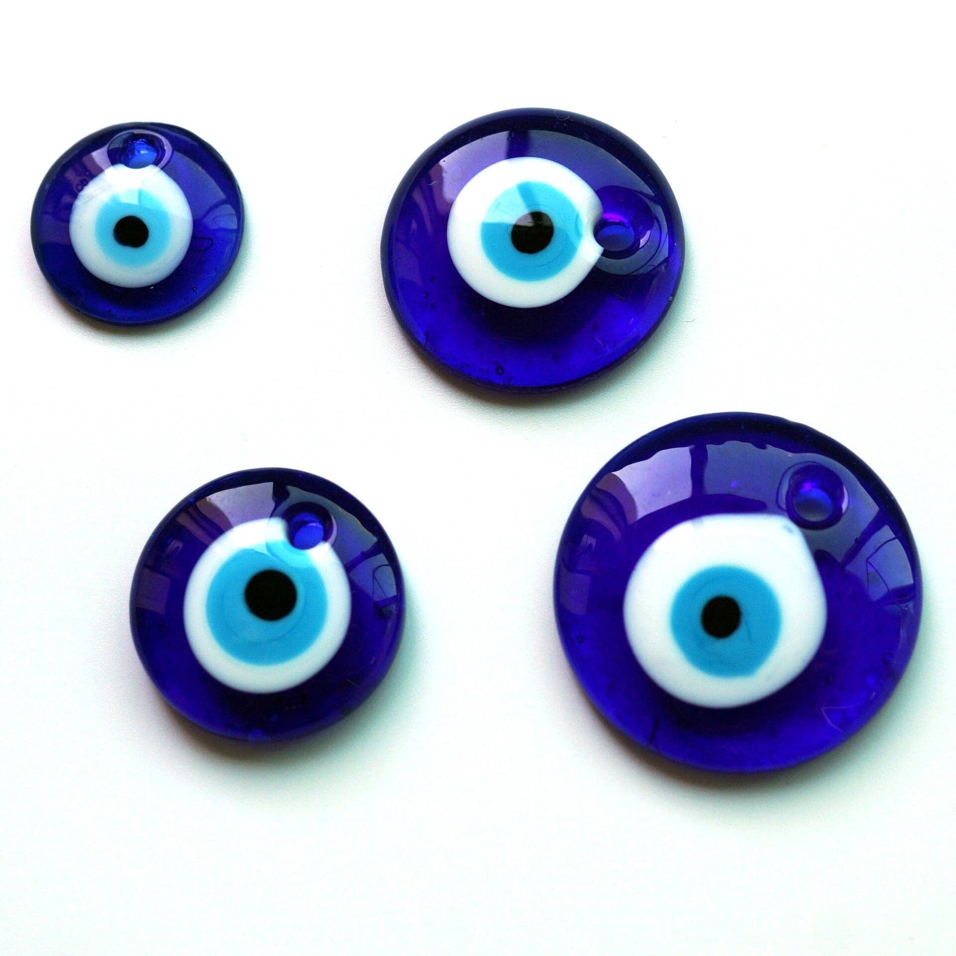 Perimade & Co. LLC - Wholesale Individual Charm/Pendant - Blue Turkish Evil Eye Pendant Necklace Charm in Color Glass2