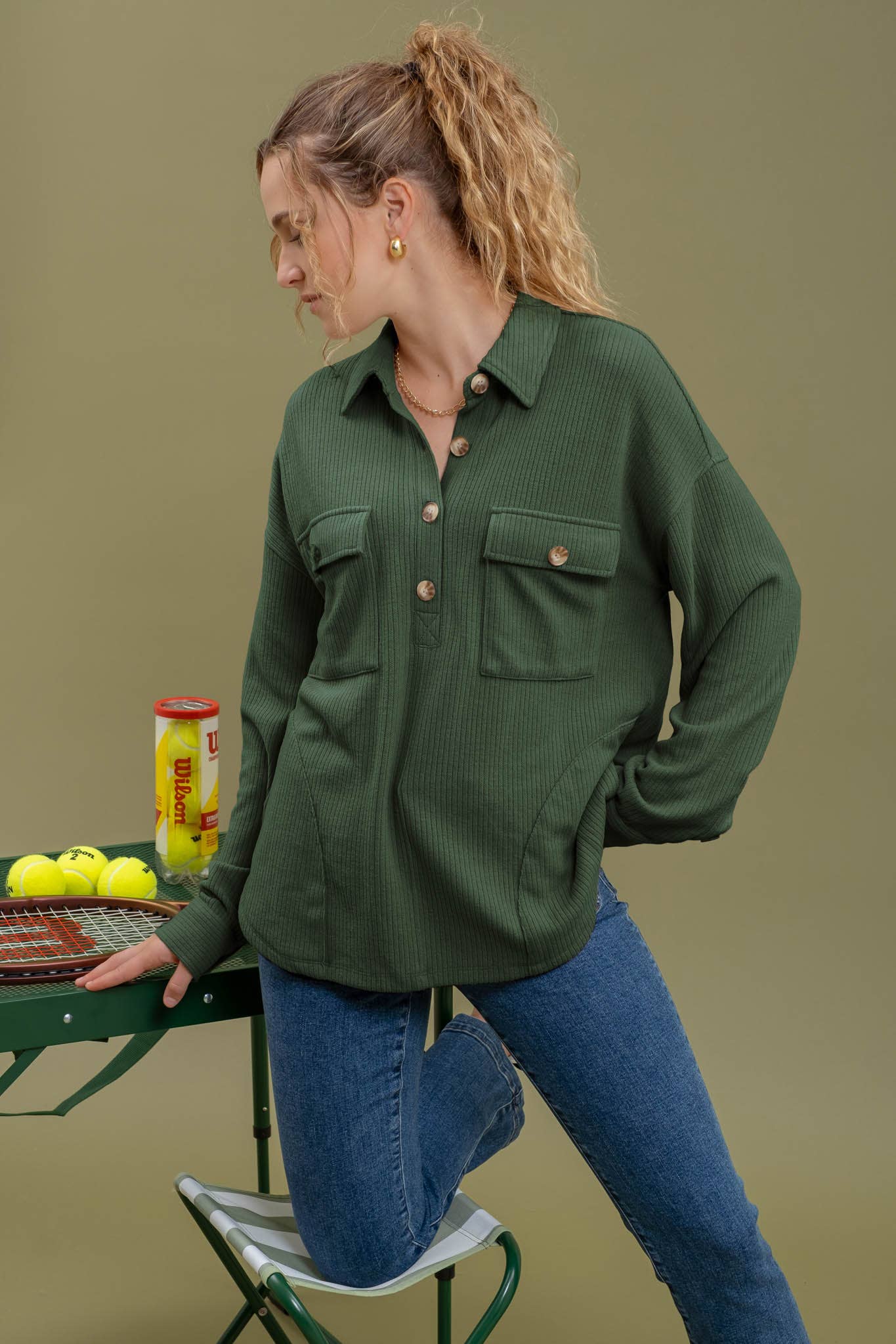 Blu Pepper - Venta al por mayor Jersey corto de punto - Mujer - TOP DE PUNTO CON BOLSILLO LATERAL Y MEDIO BOTÓN6