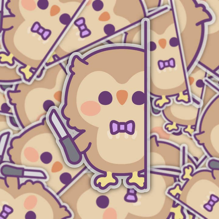 Dangerous Owl Waterproof Clear Vinyl Sticker for wholesale by Mashi Box