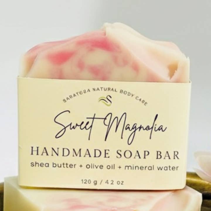 Sweet Magnolia Handmade Soap Bar VEGAN COLD PROCESS for wholesale by SARATOGA SOAP COMPANY