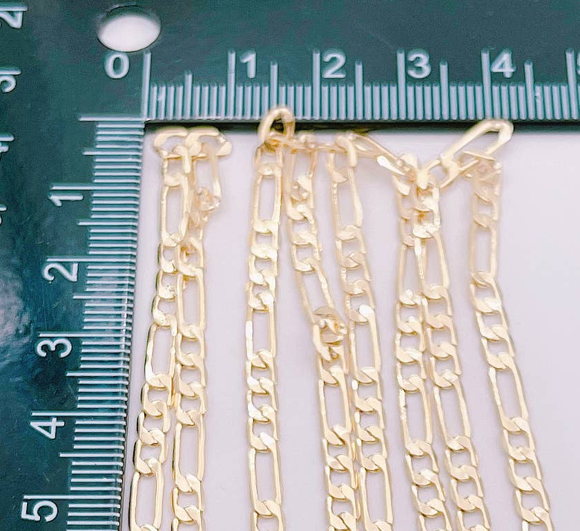 Beads Creation - Wholesale Link & Chain Necklace - Flat Figaro Link & Chain Necklace Jewelry Chain by Foot2