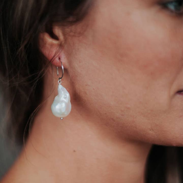 The Wild Diamond - Vente Boucles d'oreilles pendantes - Boucles d'oreilles en perles baroques - Grand