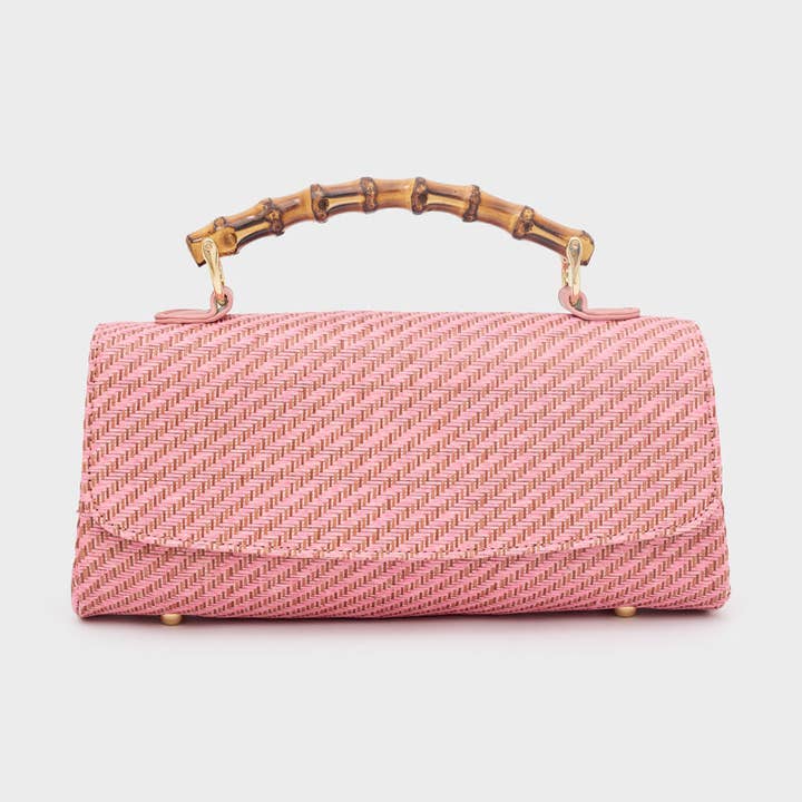 PALMENSTROHTASCHE MIT BAMBUSGRIFF - N66 für den Großhandel von NALI'