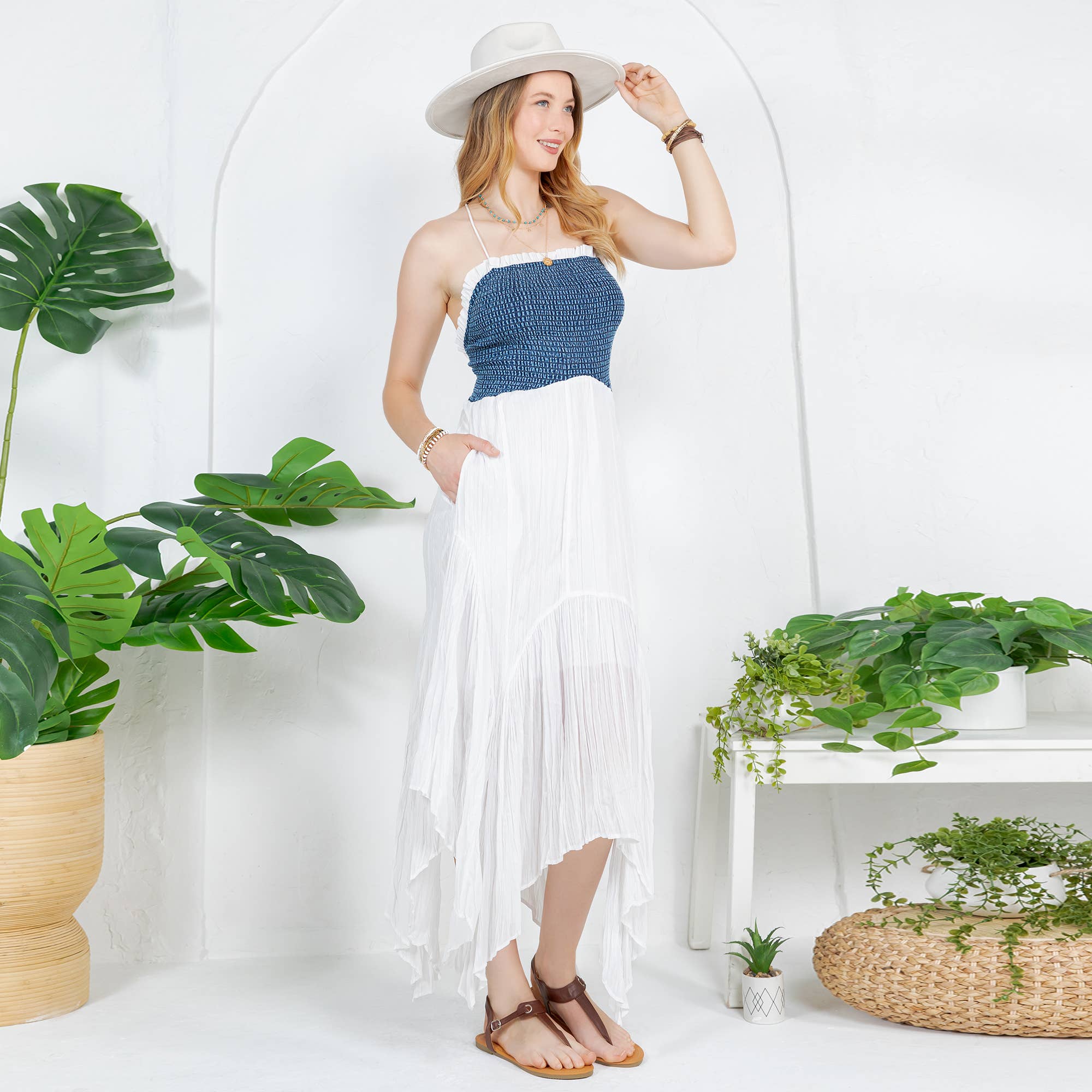 Young Threads – wholesale Klänning - Dam – Midjeklänning med skarvteknik och handukskant17