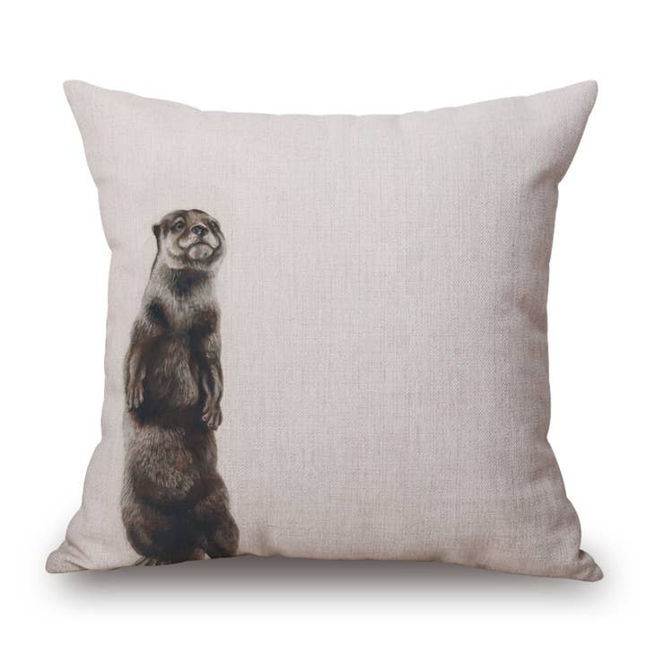 Otter Artwork Decorative Pillow, Cushion for wholesale by Study Room