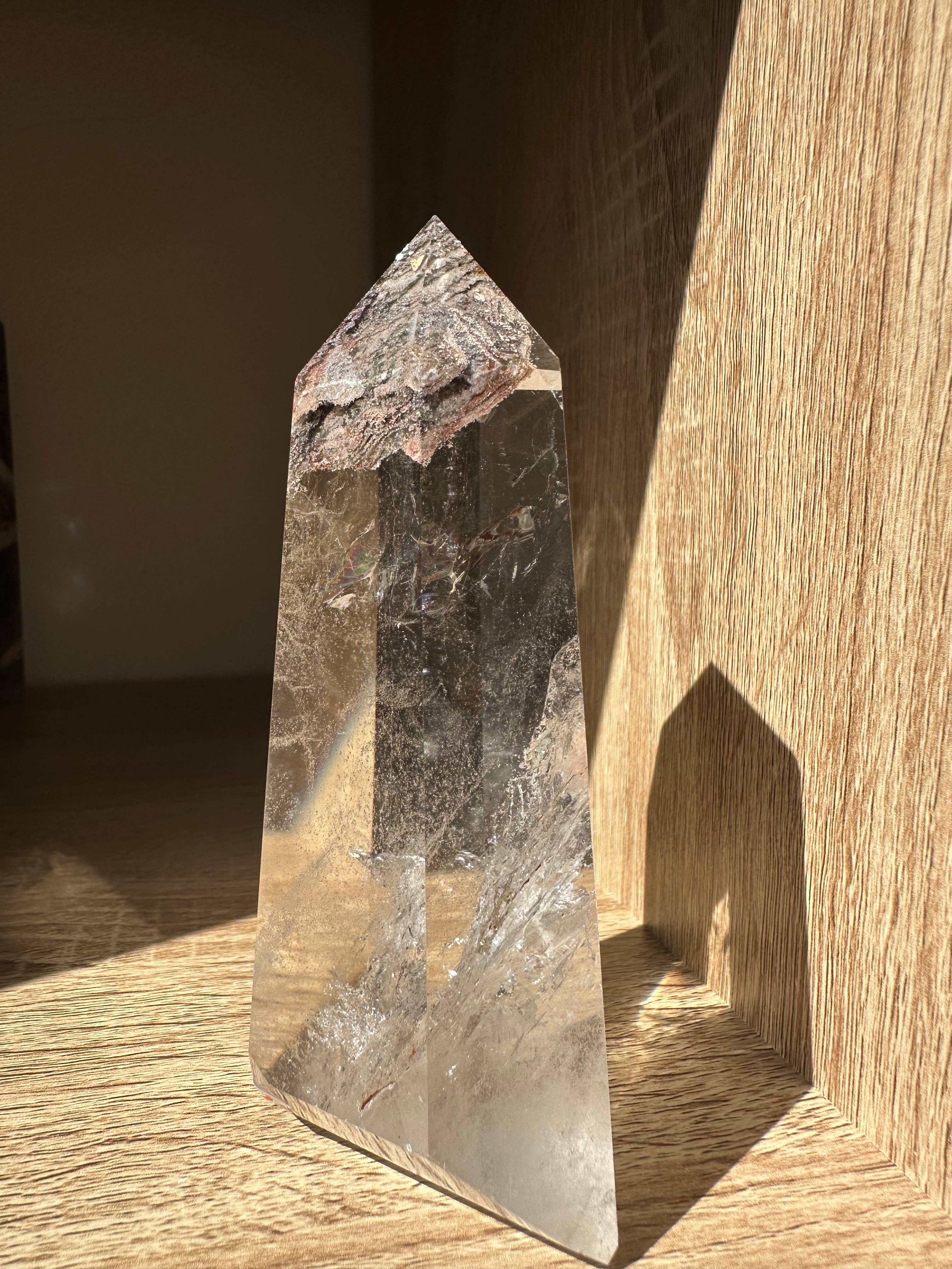 Moon Rituals - Wholesale Spiritual stone/crystal - Rare Natural Garden Quartz tower garden quartz with Rainbow point Lodolite tower Scenic Quartz crystal point green phantom quartz point, Christmas Crystal Gift  #102