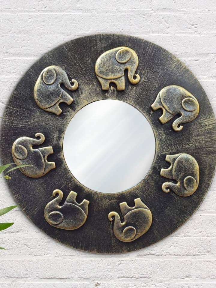 Handmade Ceramic Elephant Mirror, Minimalist Mirror for wholesale by MOODONLINE