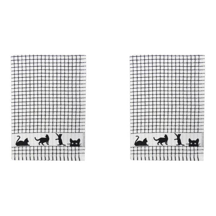 Poli-Dri Jacquard Black Cat Tea Towel for wholesale by Dublin Gift Company