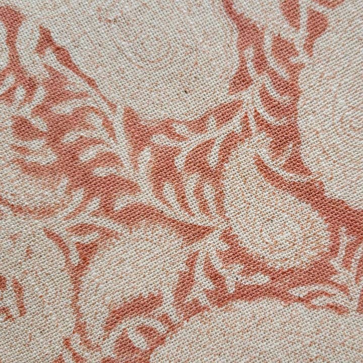 The Blockprint Tree - Venta al por mayor Cojín decorativo - Cojín mediano con estampado paisley rosa/salmón, 40 x 40 cm2