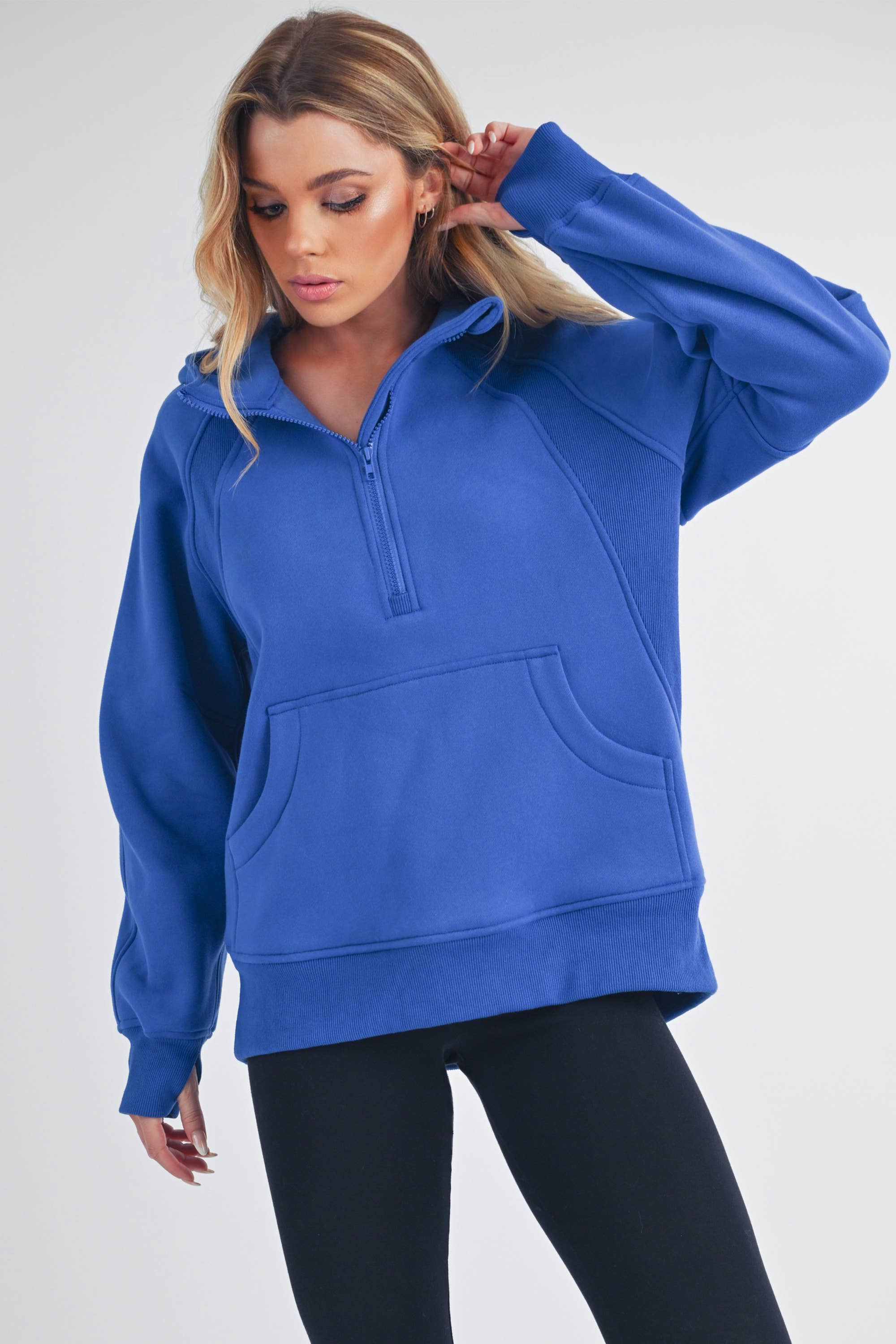 AEMI + CO - Venta al por mayor Sudadera con capucha - Mujer - Sudadera con media cremallera larga 990DK Drea14